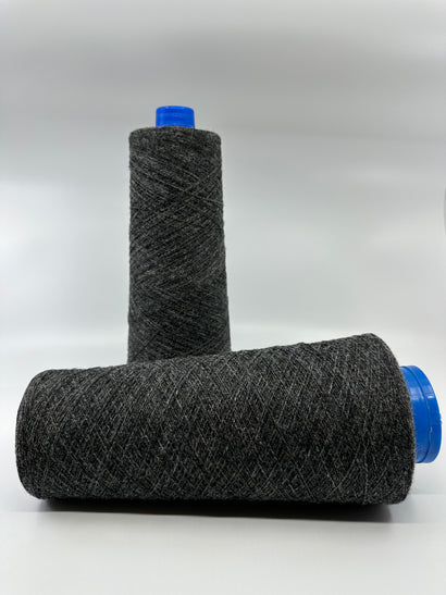 Charcoal Grey Lambswool Weaving Yarn Cones