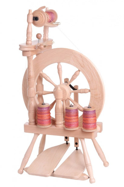 Traveller Spinning Wheel Double Treadle Double Drive Lacquered